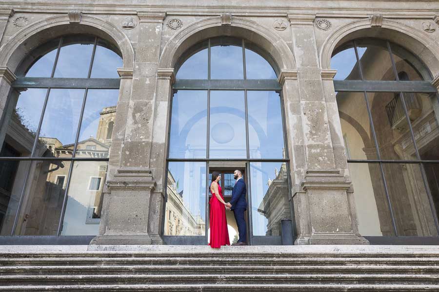 Portrait picture on top of the Campidoglio staircase