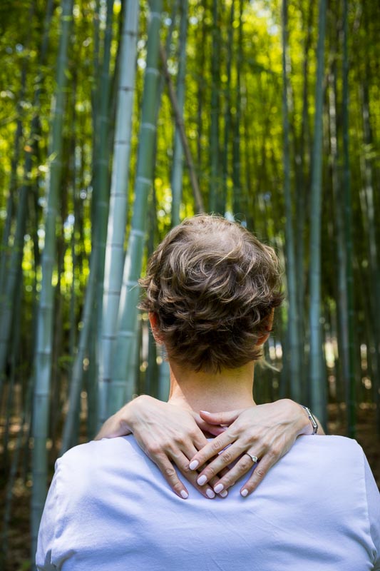 Proposing marriage in a beautiful park