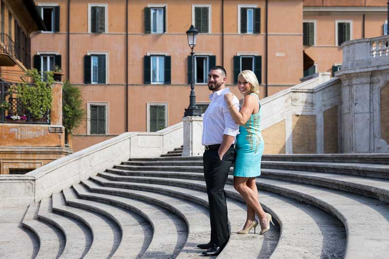 Spanish steps portrait picture engagement photo shoot in Rome Italy