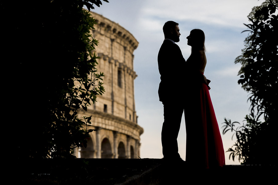 Silhouette image at the Colosseum