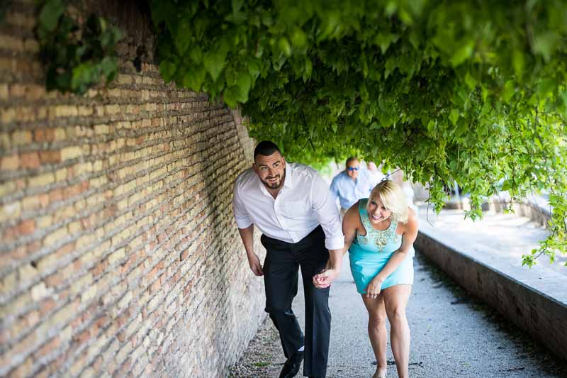 Walking underneath vegetation