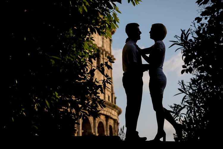 Silhouette image at the Colosseum