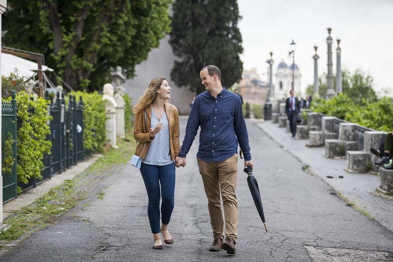 Walking together in the streets of the Pincian hill