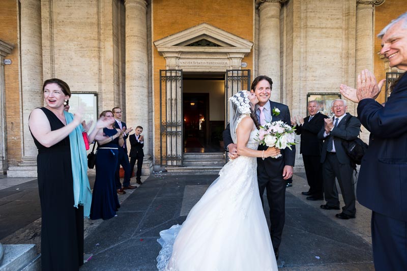 Just married exiting ceremony