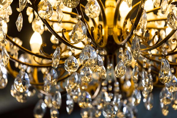 The crystal chandelier close up image