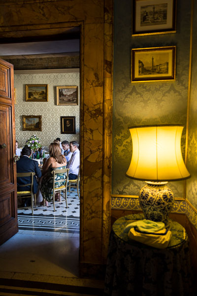 Wedding lunch view in the different rooms