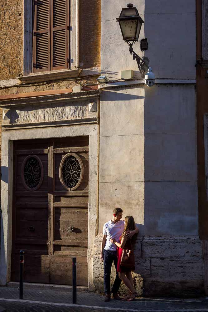 Sunlight image engagement shoot roman streets