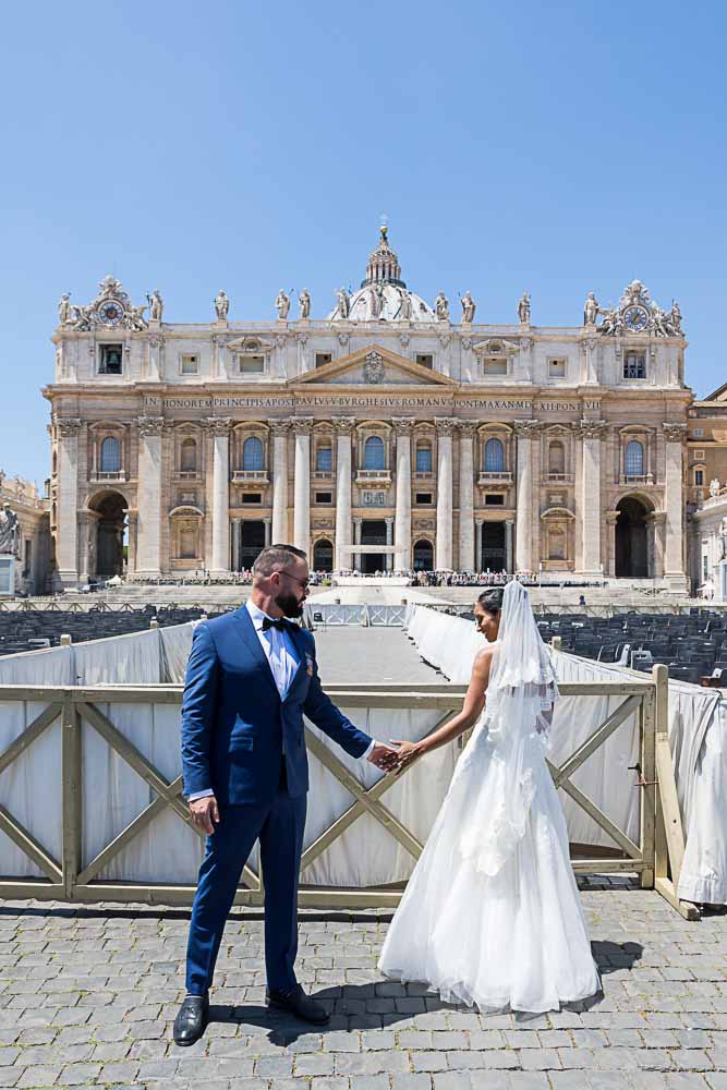 Reverse pose before St. Peter's Cathedral