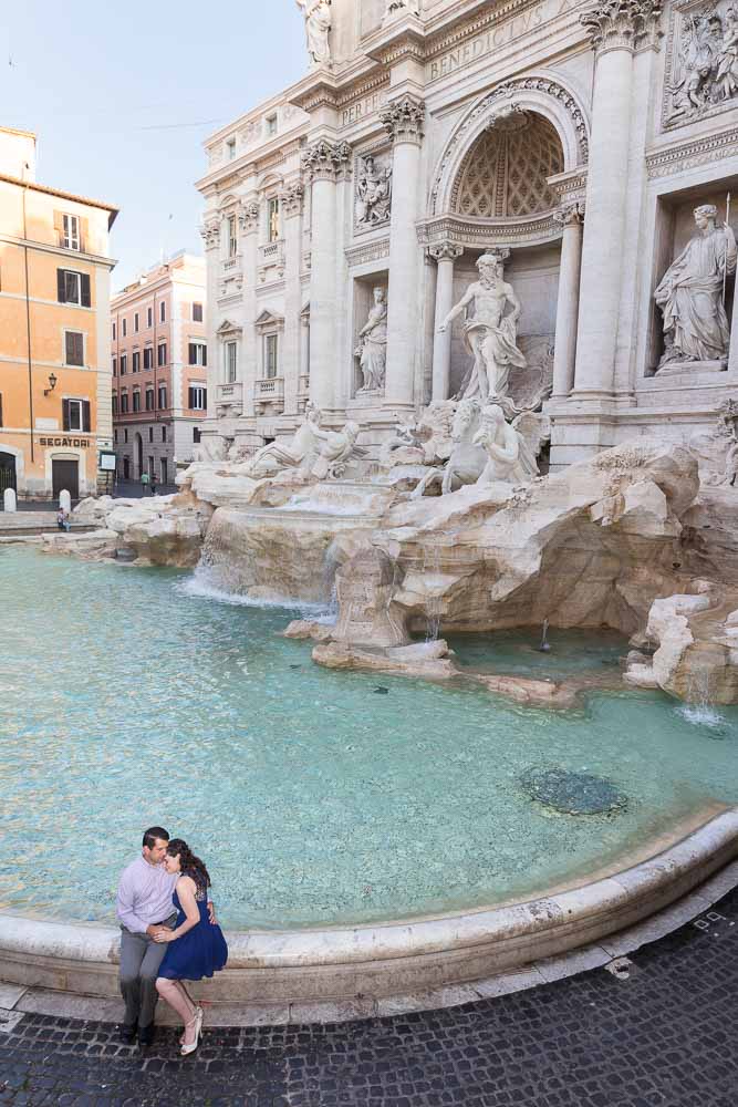 A view of the beautiful fountain water and architecture from above