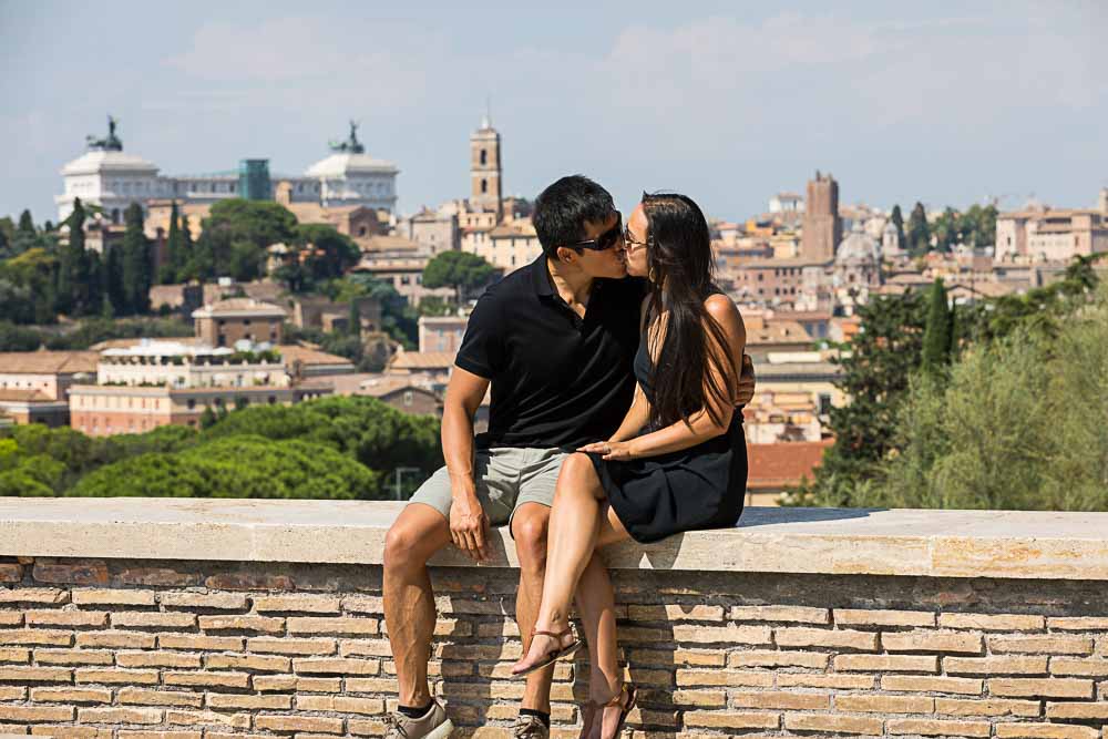 In love in Rome engagement photoshoot at Rome's Parco del Pincio