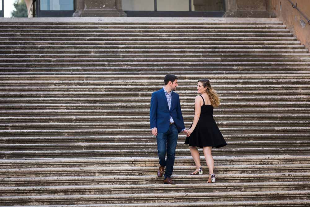 Walking up the steps