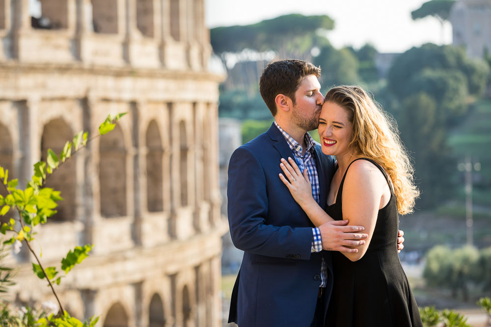 Couple portrait in golden sunlight