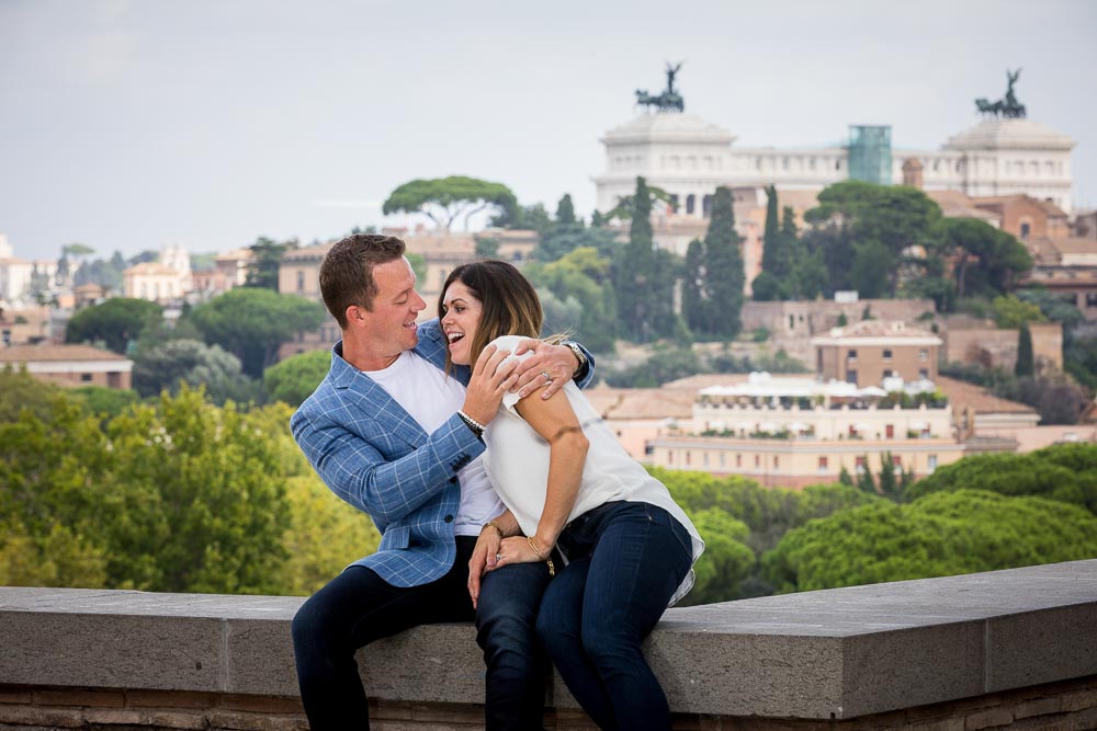 Having fun before the view over the roman rooftops from Giardino degli Aranci