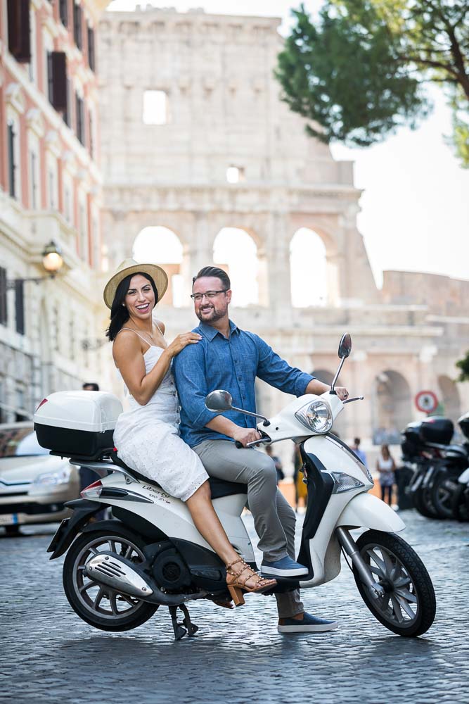 White scooter photo shoot photographed in the streets of Rome