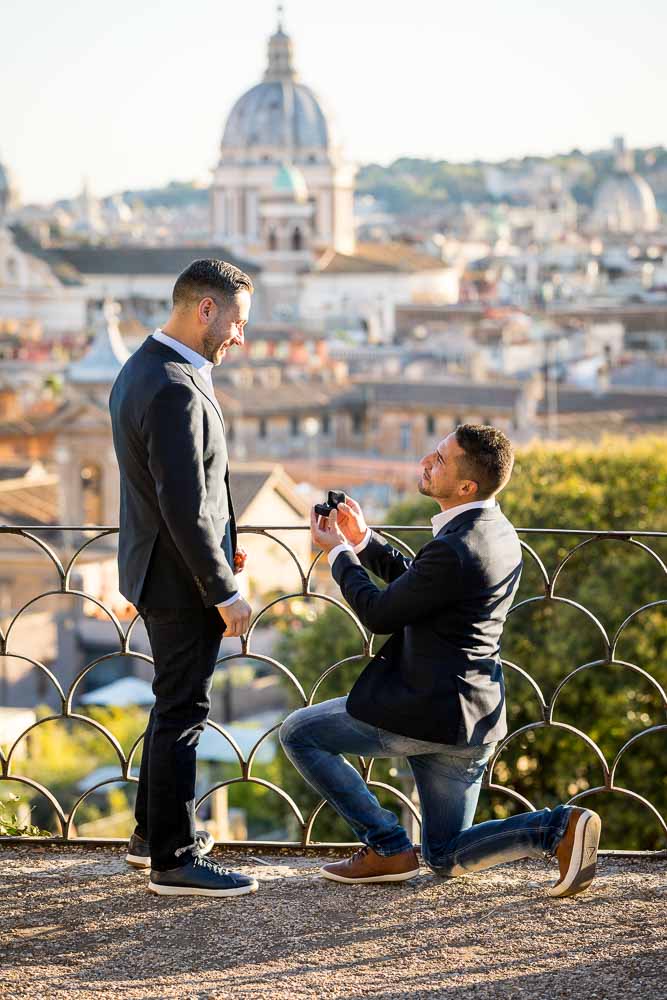 Proposing back with a ring presentation. Same Sex Wedding Marriage Proposal