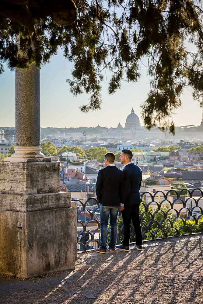 Looking at the beautiful Rome scenery from a distance