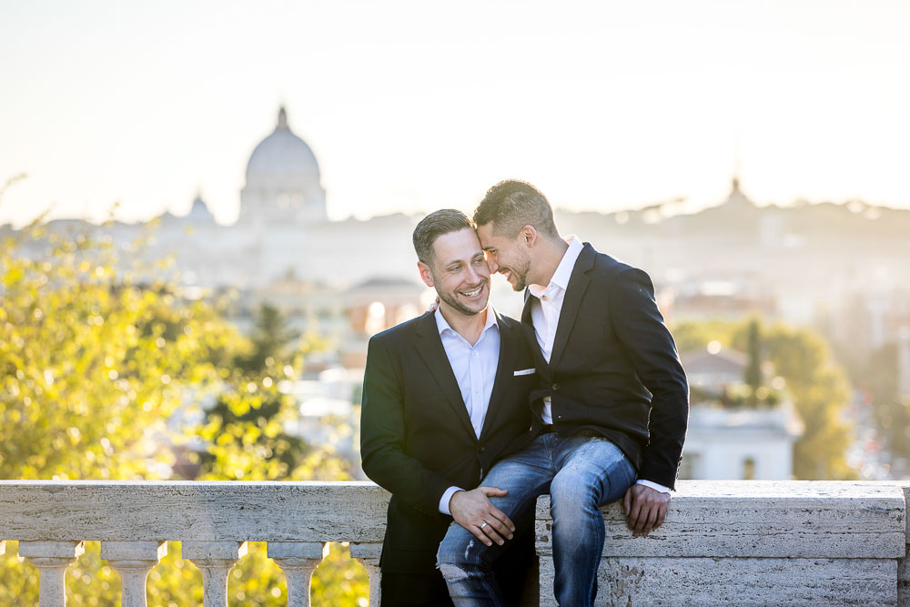 Hanging out together in Rome with the beautiful city in the background