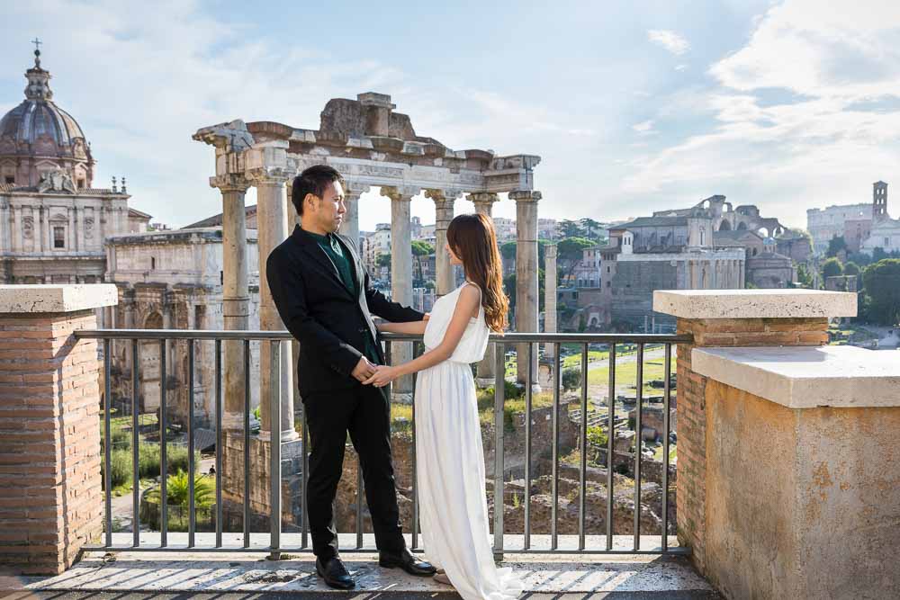 Photo session from Piazza del Campidoglio with a view over the ancient roman forum