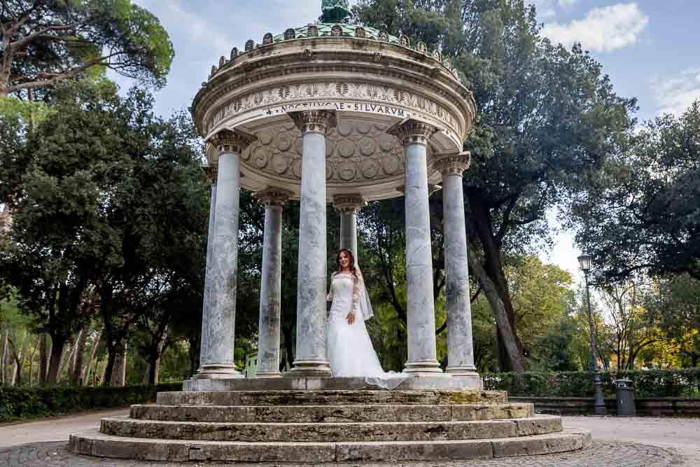 Temple of Diana Wedding Day Bridal Photography in Rome Italy