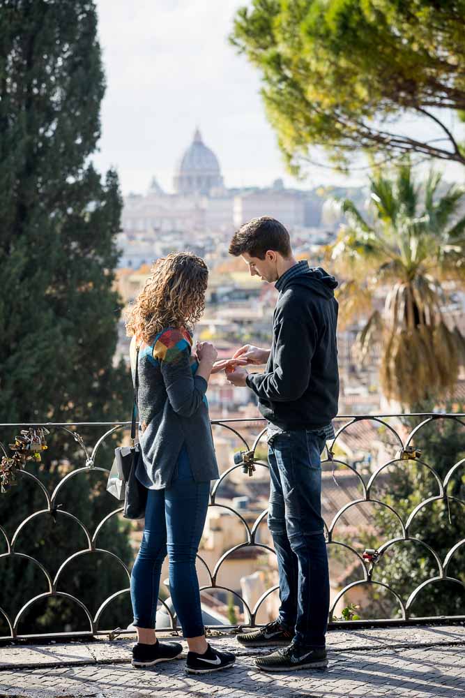 Putting the engagement ring after the faithful yes!