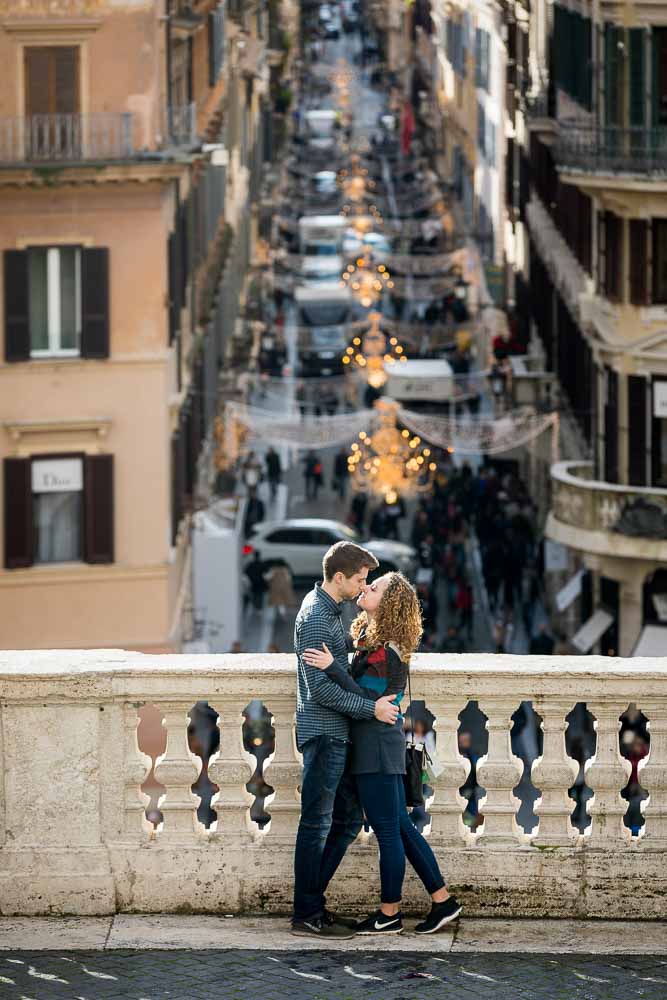 Posing together during a photo session at the Spanish steps in Rome Italy