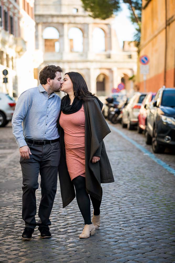 Walking in a cobblestone alleyway street