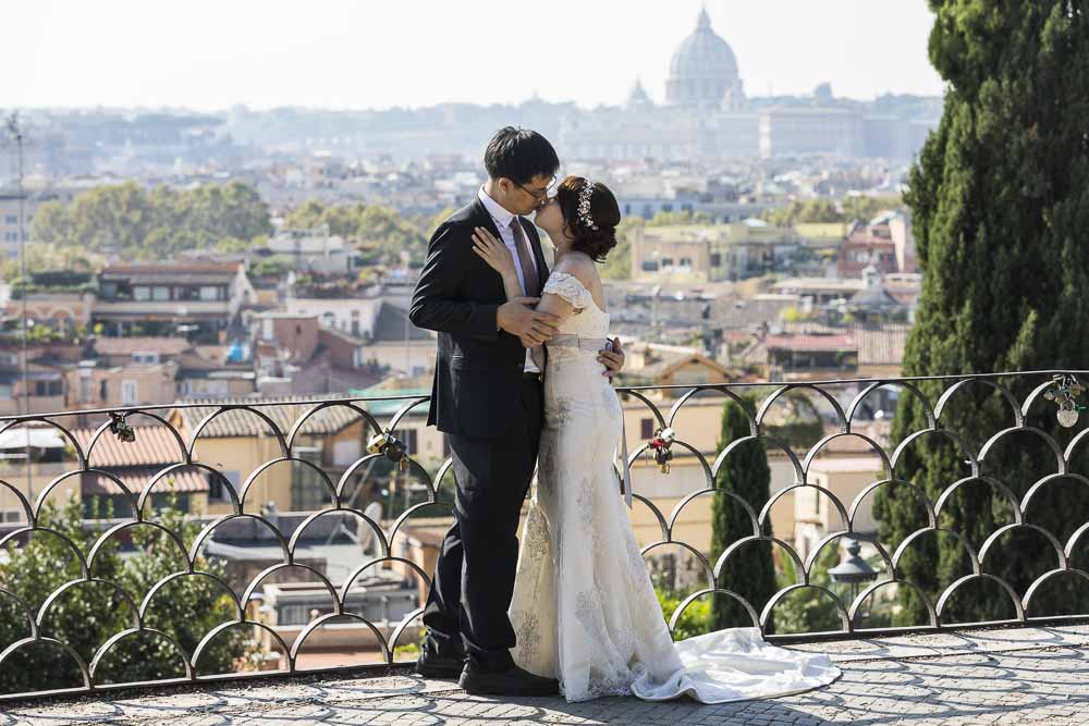 Close together with Saint Peter's cathedral dome in the far distance