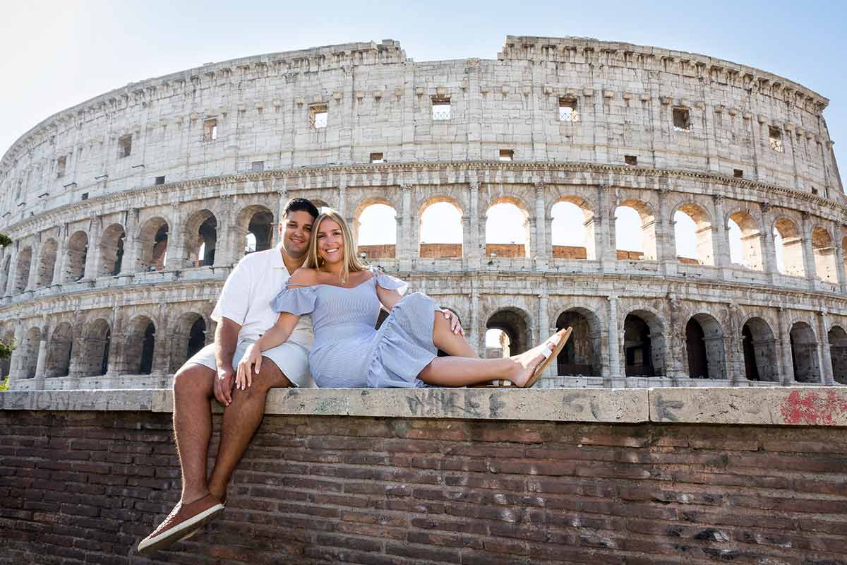 Rome Couple Photo Shoot having fun at the Roman Colosseum