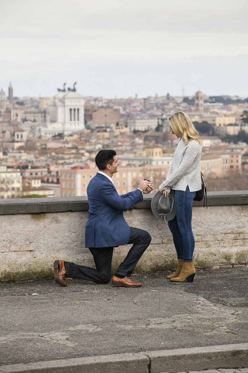 Surprise marriage proposal at the Janiculum hill