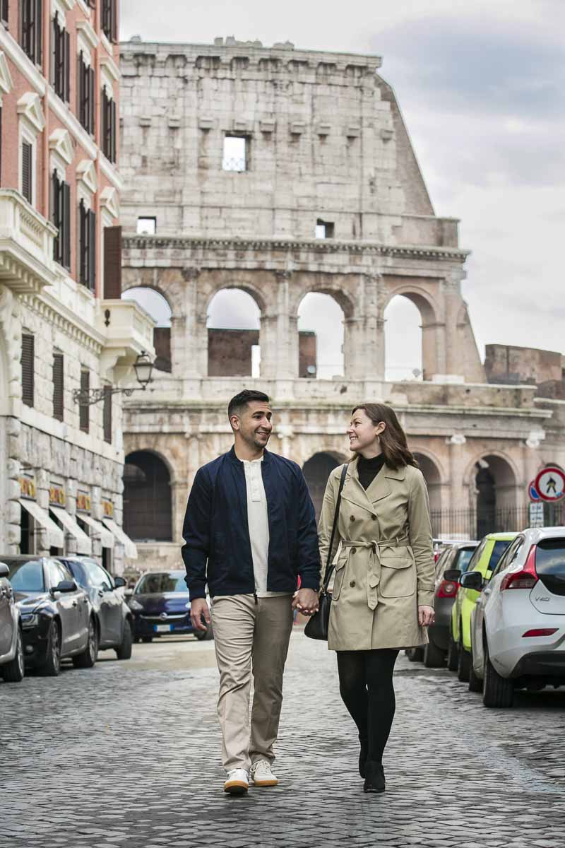 Walking together in Rome Italy