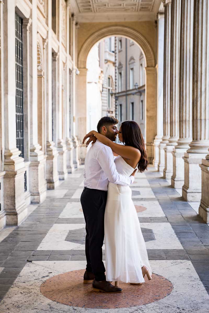 Portico image of newlyweds married to be