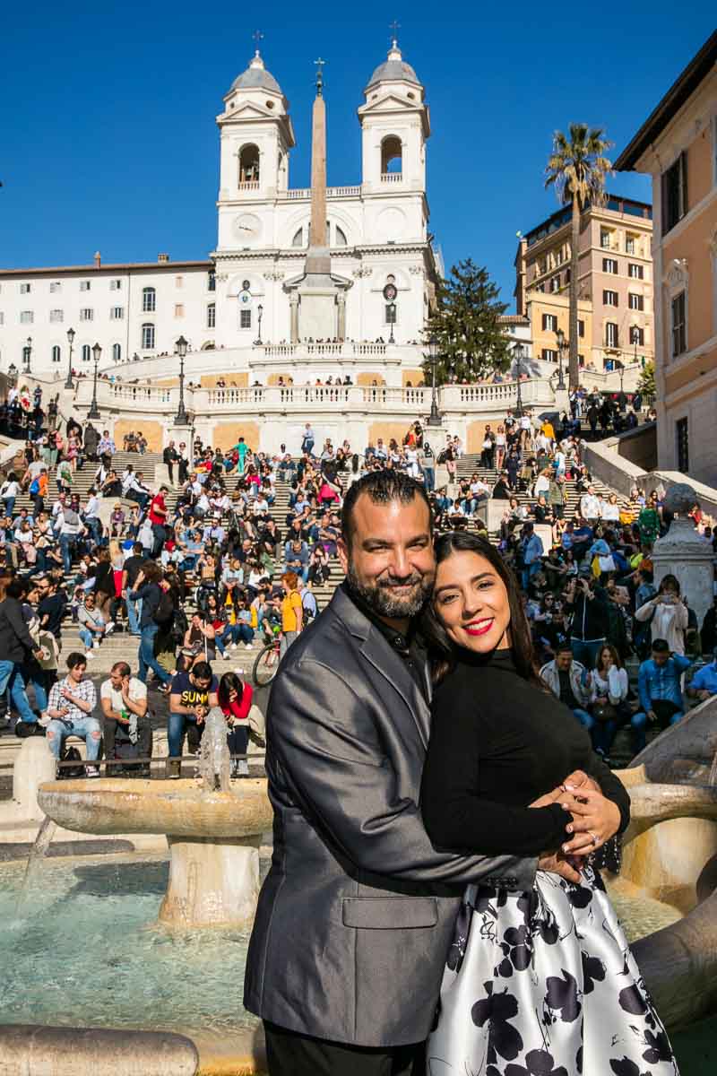 Posed portrait picture posing in front of the Spanish steps