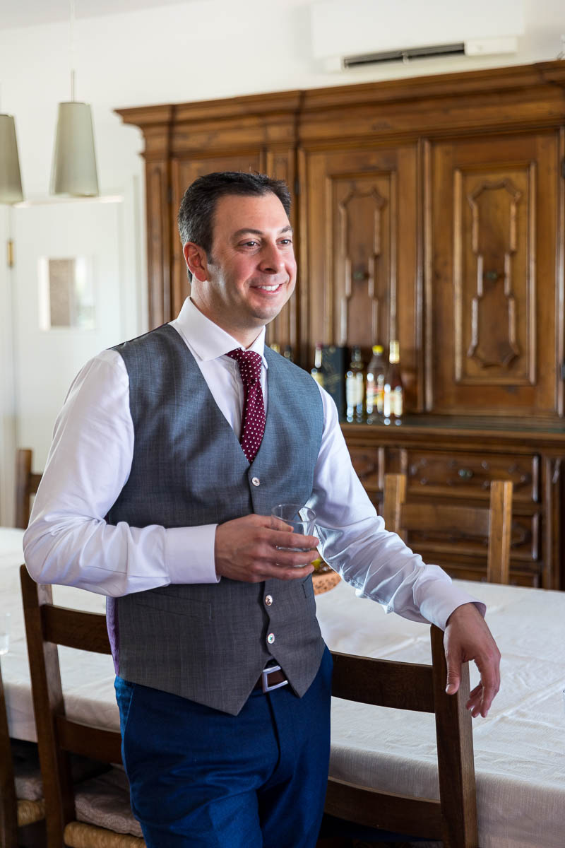 Indoor groom portrait