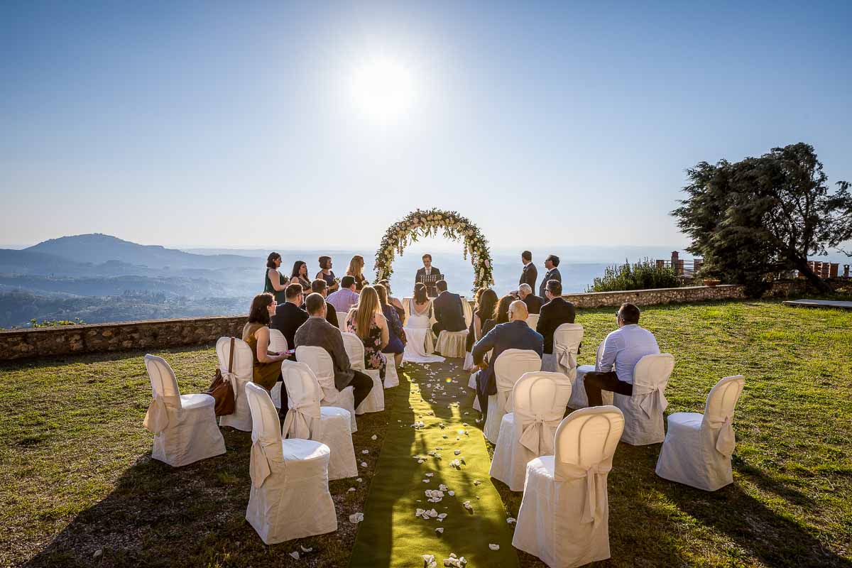 The matrimonial ceremony set outdoor Castello Savelli in Palombara Sabina