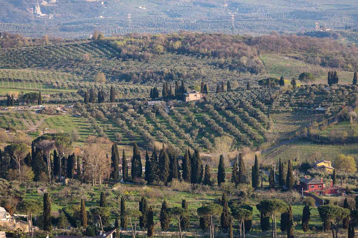 The Italian countryside in the outskirts of Rome Italy