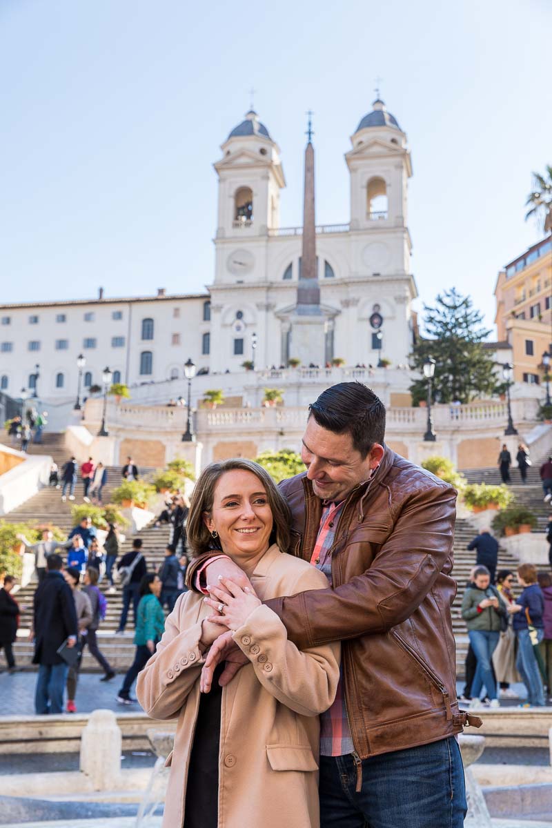 Taking pictures together in Rome at the Spanish steps