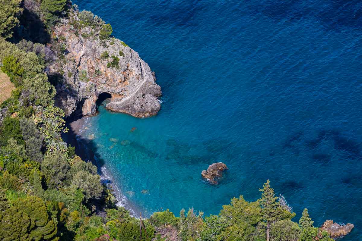 Amalfi coastal view from straight up