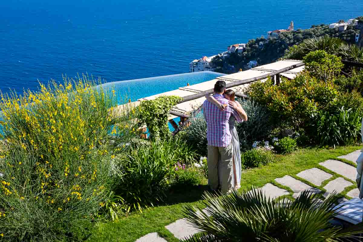 Just engaged on the Amalfi coast after an engagement proposal