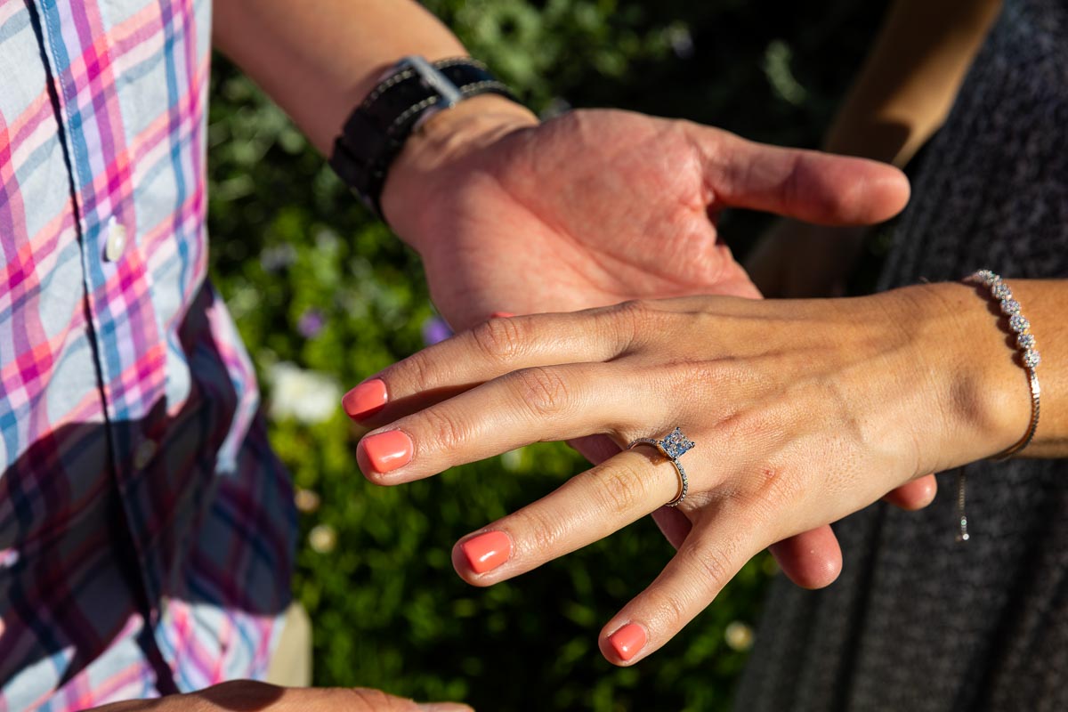 Engagement ring on hand