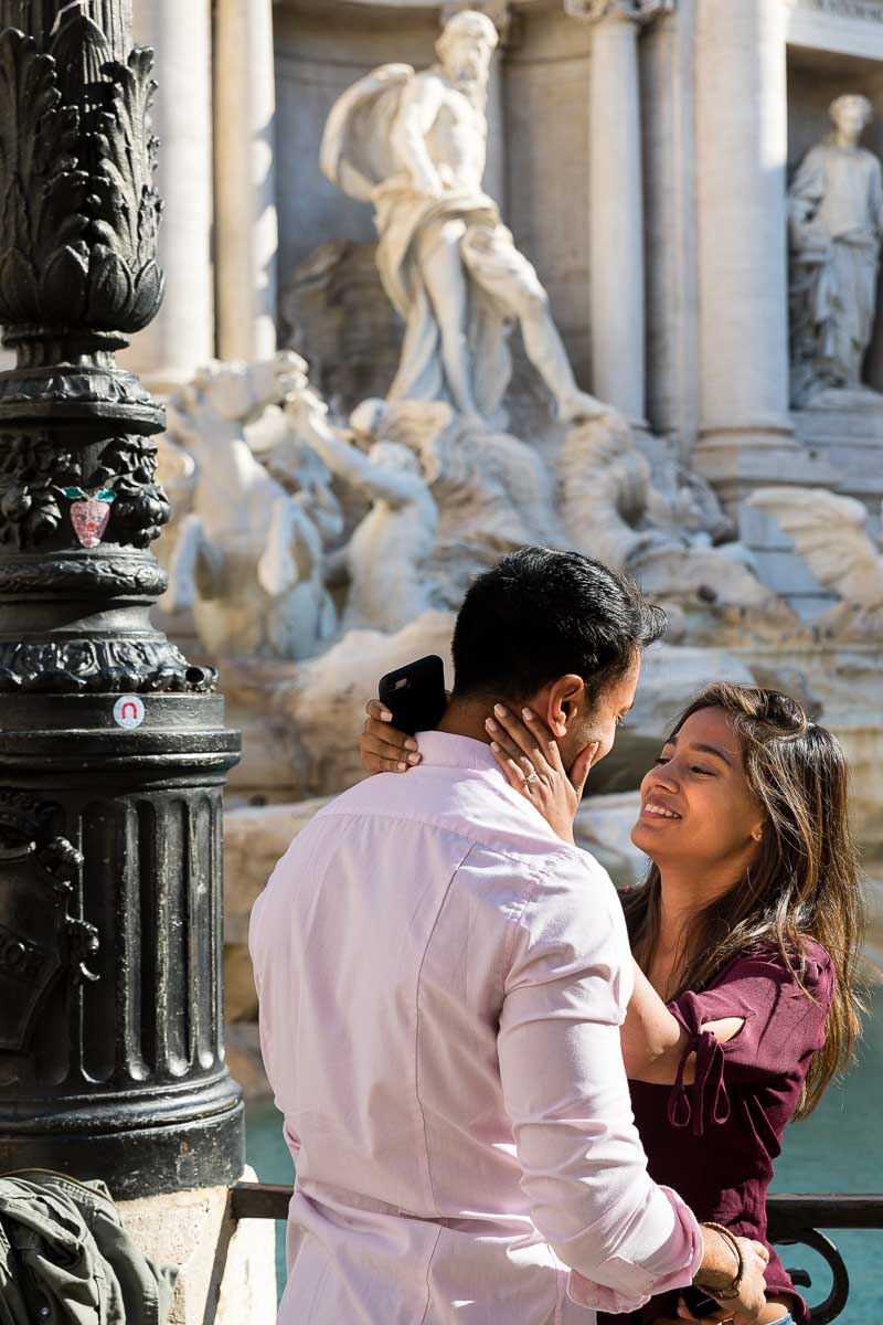 In love in Rome couple photo session at Fontanta di Trevi