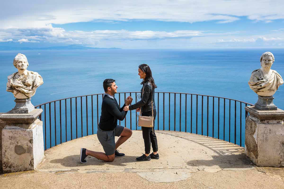 Surprise wedding proposal from Ravello in the Amalfi coast Italy