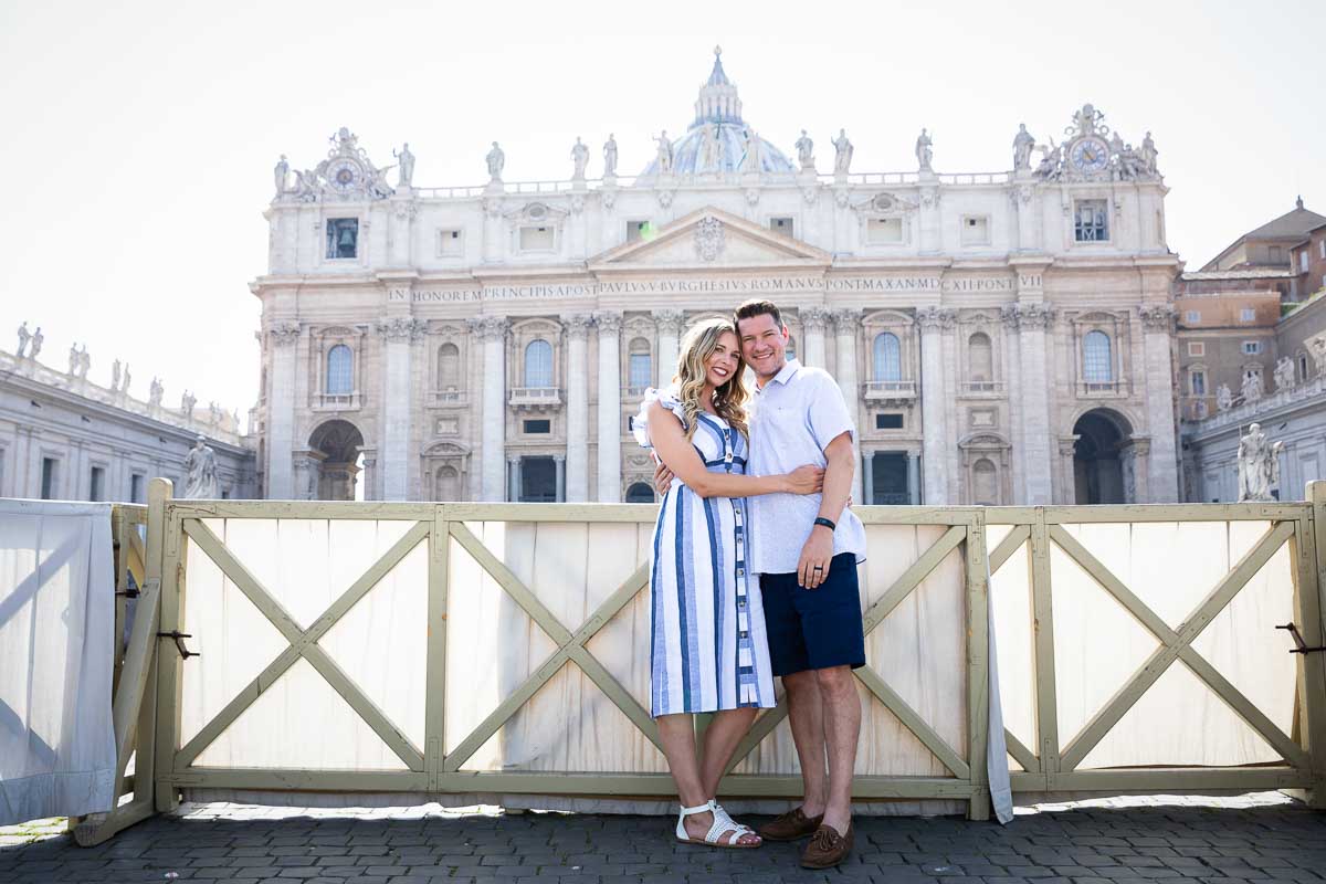 Posing underneath Saint Peter Basilica