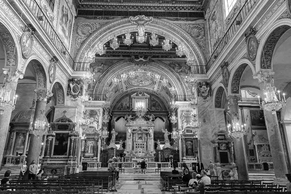 Black & White image of Church Santa Maria in Aracoeli in Rome