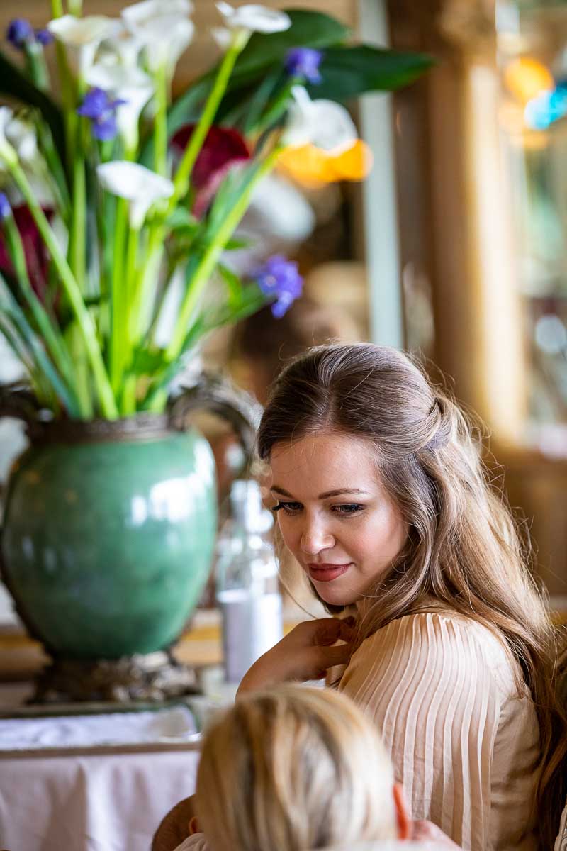 Bride portrait indoor restaurant