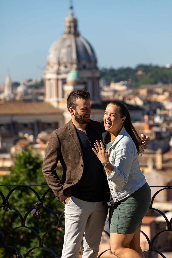 Couple portrait just engaged in Italy