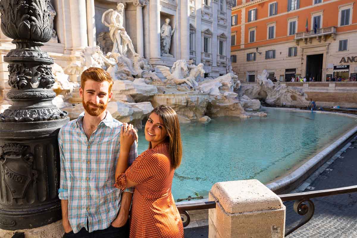 Posed together portrait at Fontana di Trevi