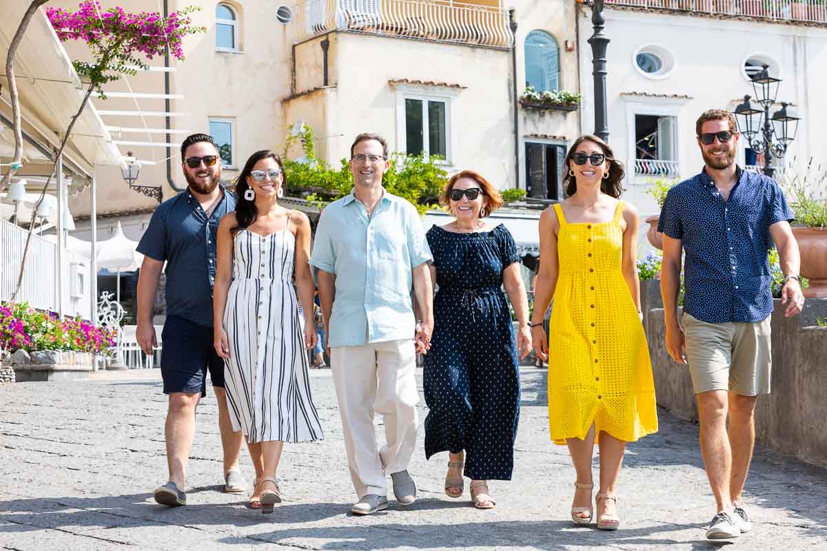 Walking picture in the town of Positano in Italy