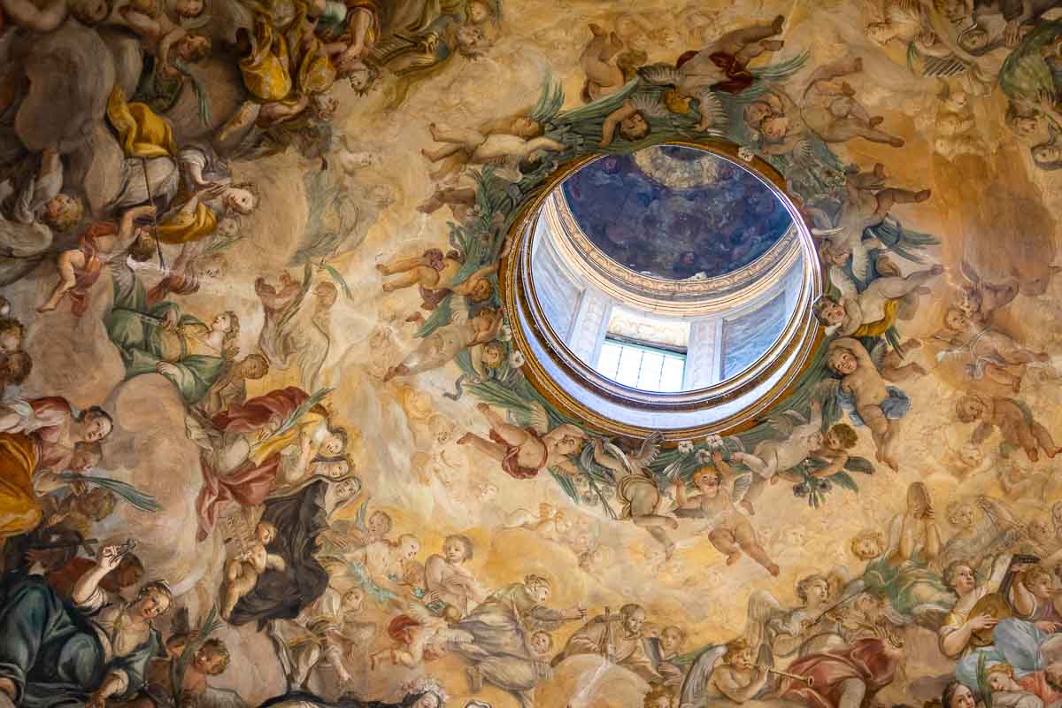 Church Santa Rita internal view of the ceiling fresco