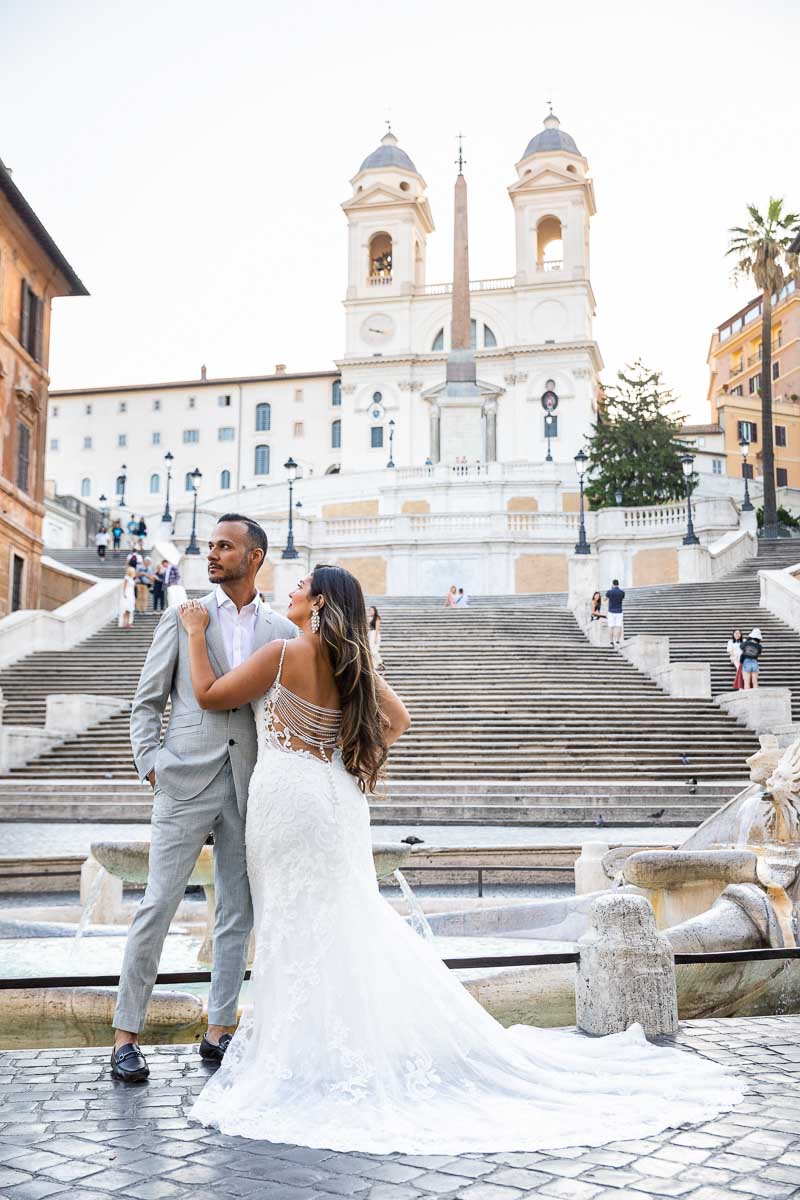 Together in Rome photo taken at the bottom of the Spanish steps by the Barcaccia water fountain