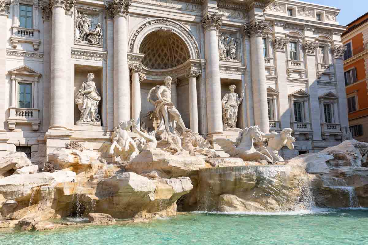 Trevi fountain in color image